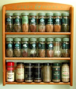 Well stocked spice rack
