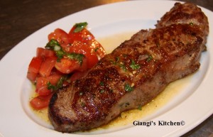 Manly Kitchen Pan Seared Steak with Onions and Tomatoes
